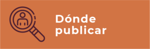 Logo Donde publicar de color naranja