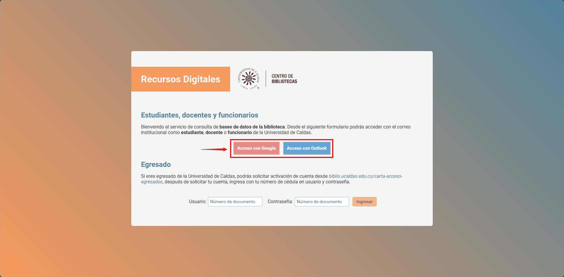 Iniciar sesión estudiantes