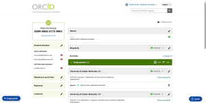 Página principal de ORCID